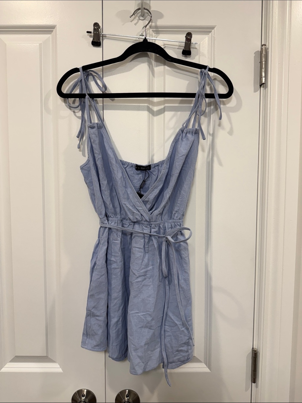 Light Blue Tie-Shoulder Summer Romper